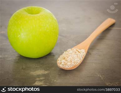 Green apple on the table, stock photo