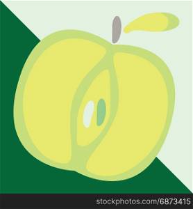 Green apple sign icon. Fruit with leaf symbol. illustration.. Apple sign icon. Fruit with leaf symbol.