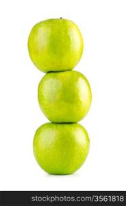 Green apples isolated on the white background