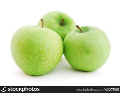 Green apples isolated on white background. Green apples