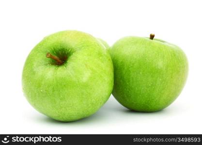 green apples pile isolated on white
