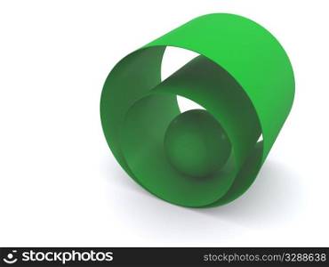 green ball abstract background. 3d