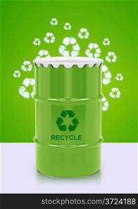 Green barrel of bio fuel, environment conceptual design.