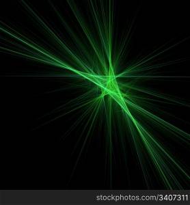 Green beams. 3d digital generated this image