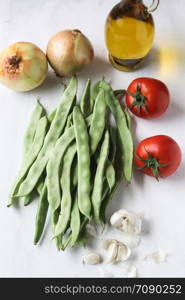 Green bean meal with olive oil, Traditional Turkish meal