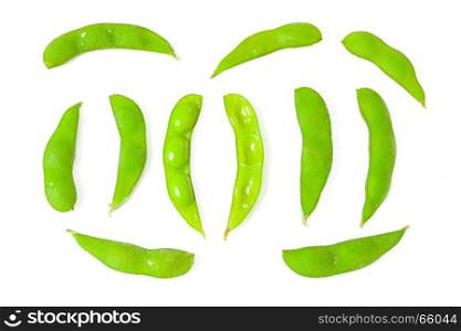 green bean vegetable isolated on white background