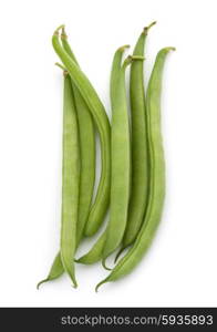 Green beans handful isolated on white background cutout