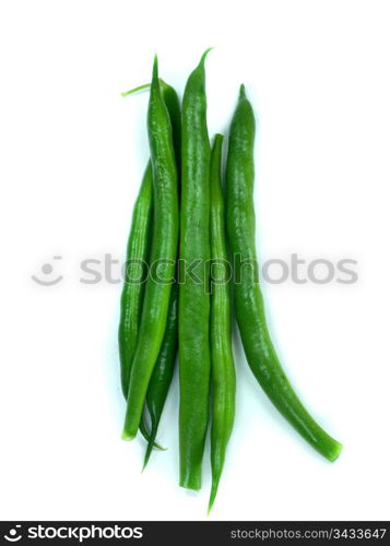 Green beans isolated on a white background. . Green beans