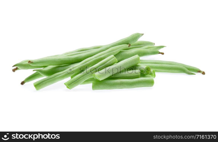 Green beans isolated on white background.