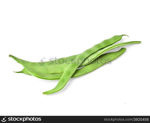Green beans isolated on white.With clipping path
