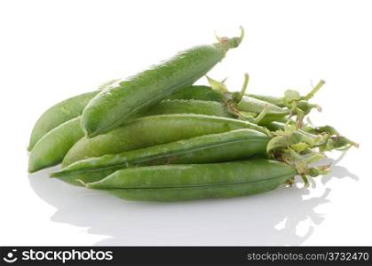 green beans pod on white background.