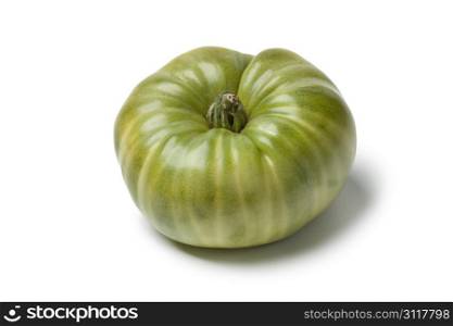 Green Beefsteak Tomato on white background