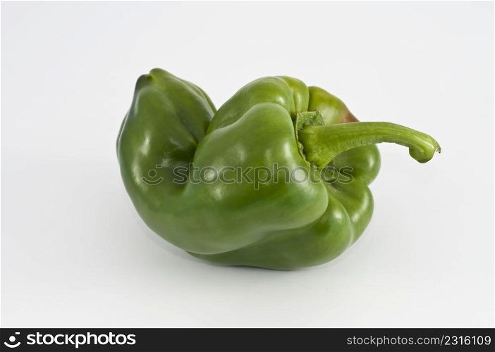 green bell pepper on white background