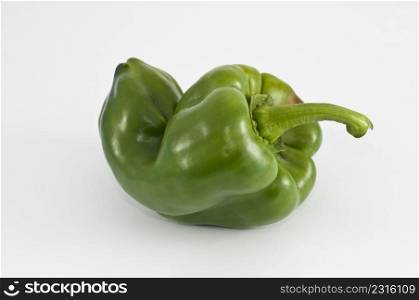 green bell pepper on white background