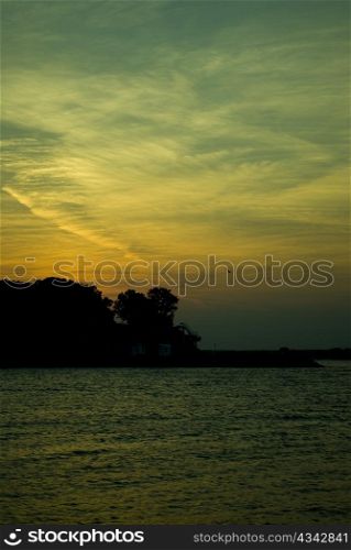 green blue sunset at Black Sea Bulgaria