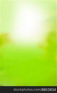 Green blur template design. Green blurred background with bokeh.. Green defocused texture for your design. Green blurry background.