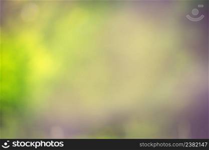 Green blurred background. Green bokeh out of focus foliage background. Fresh green bio abstract blurred background.. Spring or summer abstract nature background