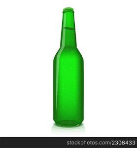Green bottle vector illustration on white background.. Green bottle vector illustration on white background