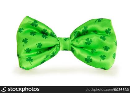 Green bow tie as a concept for St Patrick day