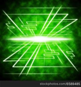 Green Brightness Background Showing Radiance And Lines&#xA;