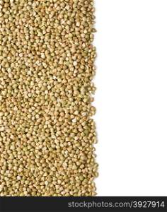 green buckwheat on white background with clipping path
