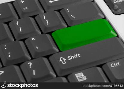 Green button cut with clipping path