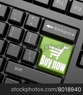 Green buy now enter button image with hi-res rendered artwork that could be used for any graphic design.