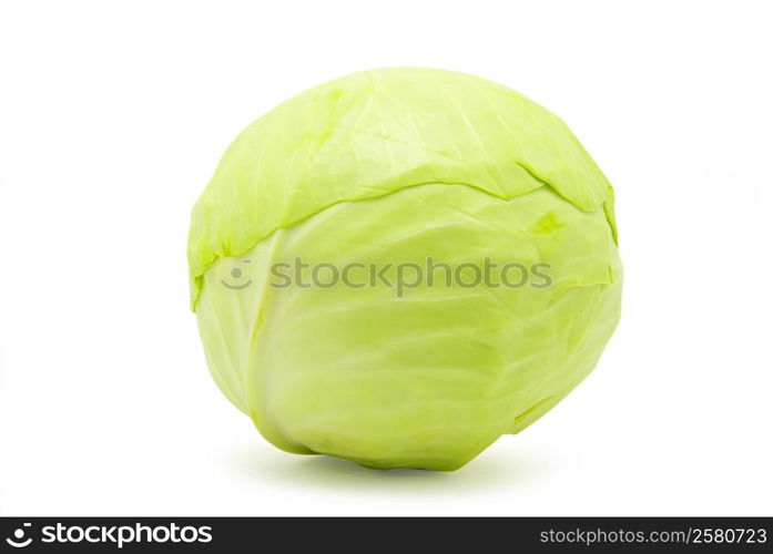 green cabbage isolated on white background