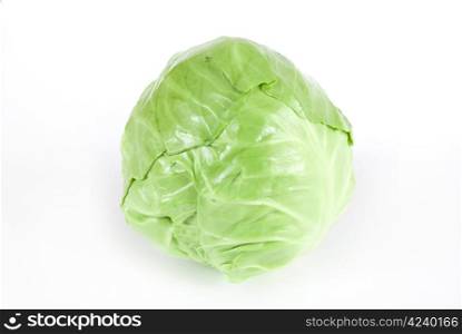 green cabbage isolated on white background