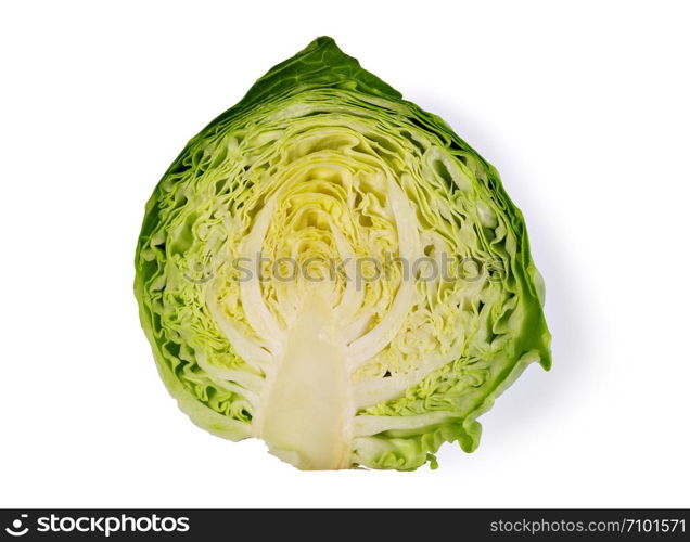 green cabbage isolated on white background. green cabbage