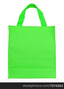 green canvas shopping bag isolated on white background with clipping path