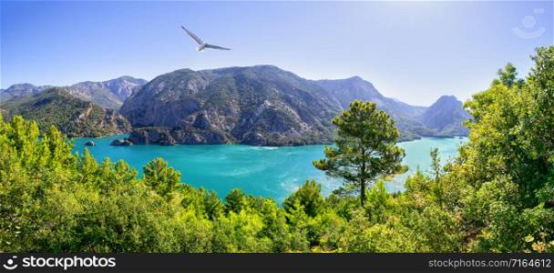 Green canyon. Reservoir Oymapinar on the river Manavgat. Turkey. Green canyon. Reservoir Oymapinar on the river Manavgat