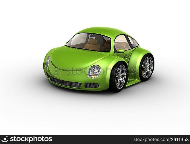 Green car original design (fancy 3d isolated cars series)