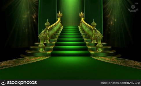 Green carpet at castle. Artificial land. Generate Ai. Green carpet at castle. Generate Ai