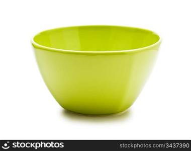 green ceramic bowl isolated on white background