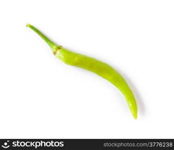 Green chili peper on white background
