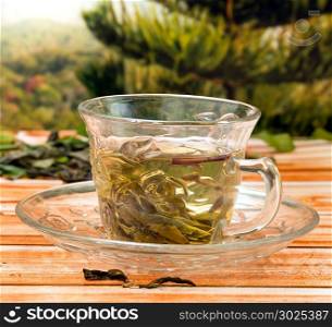 Green China Tea Representing Refresh Drinks And Wellness
