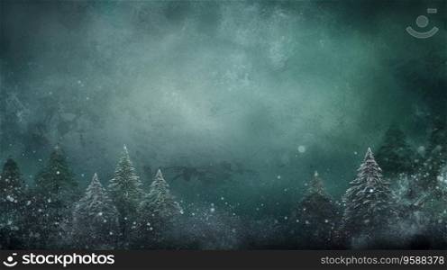 Green Christmas background texture. Vintage textured holiday paper or wallpaper.