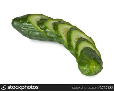 Green circles sliced ??cucumber isolated on white background