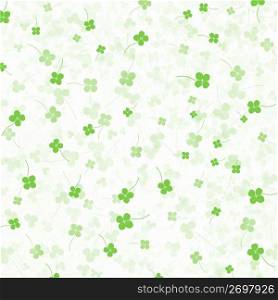 Green clovers on white background
