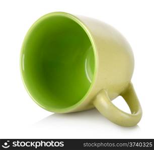 Green coffee cup isolated on a white background
