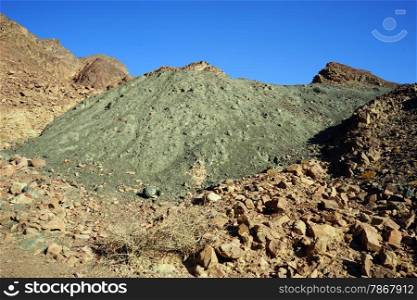 Green color hill in Timna prk in Negev desert, Israel