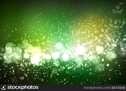 Green colour bokeh abstract light background. Illustration
