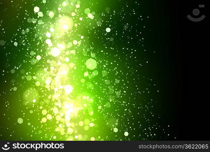 Green colour bokeh abstract light background. Illustration