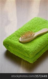 green cotton towel