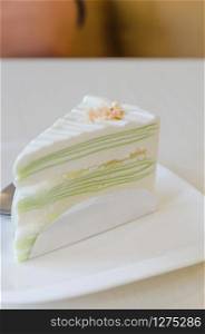 Green crepe cake