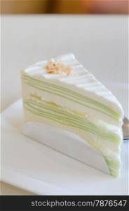 Green crepe cake