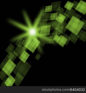 Green Cubes Background Meaning Futuristic Concept Or Pixeled Design