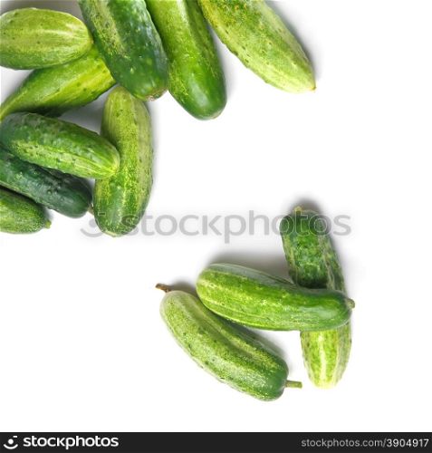 green cucumbers isolated on white