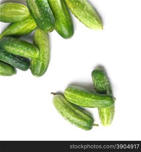 green cucumbers isolated on white